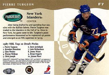 1993-94 Parkhurst - First Overall #F7 Pierre Turgeon Back
