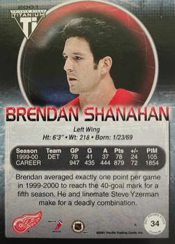 2000-01 Pacific Private Stock Titanium - Blue #34 Brendan Shanahan Back