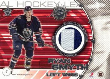 2000-01 Pacific Vanguard - Dual Game-Worn Patches #7 Doug Weight / Ryan Smyth Back