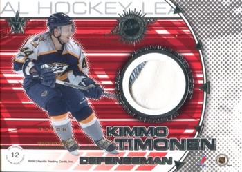 2000-01 Pacific Vanguard - Dual Game-Worn Patches #12 Tom Fitzgerald / Kimmo Timonen Back