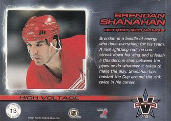 2000-01 Pacific Vanguard - High Voltage #13 Brendan Shanahan Back