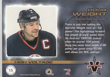 2000-01 Pacific Vanguard - High Voltage #15 Doug Weight Back