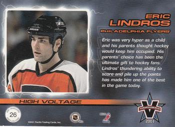 2000-01 Pacific Vanguard - High Voltage #26 Eric Lindros Back