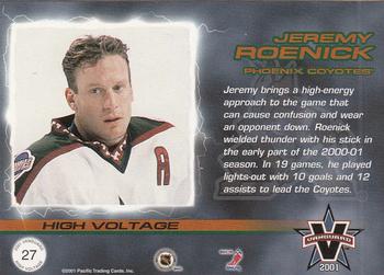 2000-01 Pacific Vanguard - High Voltage #27 Jeremy Roenick Back