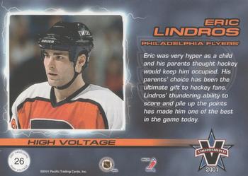 2000-01 Pacific Vanguard - High Voltage Gold #26 Eric Lindros Back