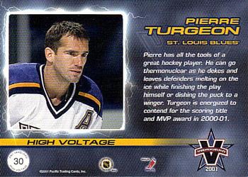 2000-01 Pacific Vanguard - High Voltage Gold #30 Pierre Turgeon Back