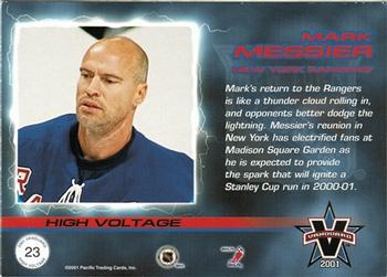 2000-01 Pacific Vanguard - High Voltage Red #23 Mark Messier Back