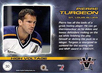2000-01 Pacific Vanguard - High Voltage Red #30 Pierre Turgeon Back