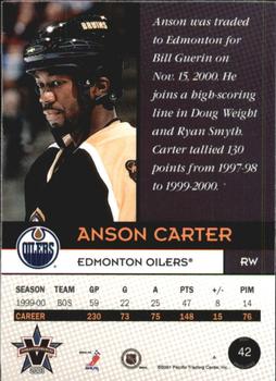 2000-01 Pacific Vanguard - Holographic Gold #42 Anson Carter Back