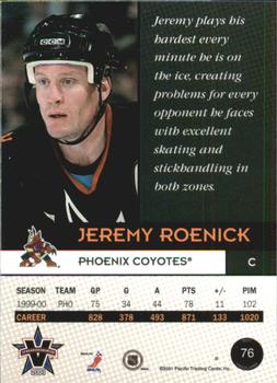 2000-01 Pacific Vanguard - Holographic Gold #76 Jeremy Roenick Back