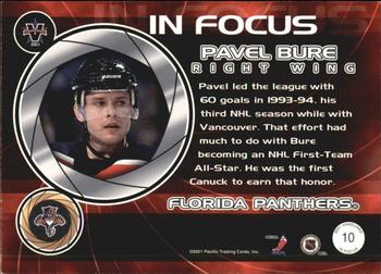 2000-01 Pacific Vanguard - In Focus #10 Pavel Bure Back