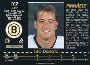 1993-94 Pinnacle #102 Ted Donato Back