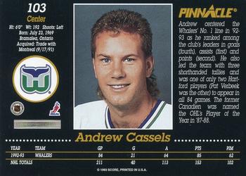 1993-94 Pinnacle #103 Andrew Cassels Back
