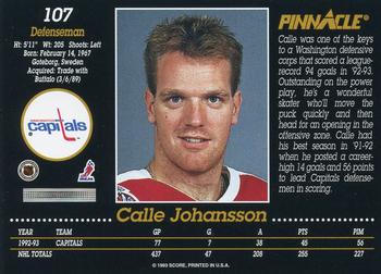 1993-94 Pinnacle #107 Calle Johansson Back