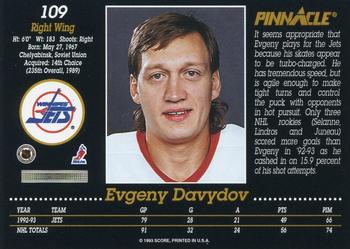 1993-94 Pinnacle #109 Evgeny Davydov Back