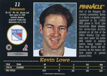 1993-94 Pinnacle #11 Kevin Lowe Back