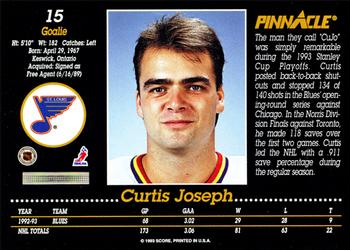 1993-94 Pinnacle #15 Curtis Joseph Back