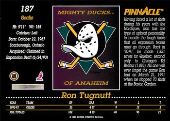1993-94 Pinnacle #187 Ron Tugnutt Back