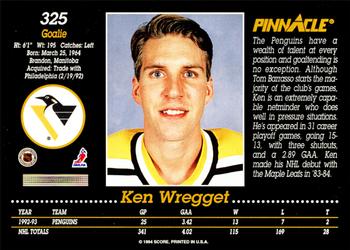 1993-94 Pinnacle #325 Ken Wregget Back