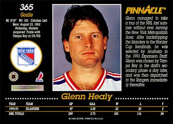 1993-94 Pinnacle #365 Glenn Healy Back