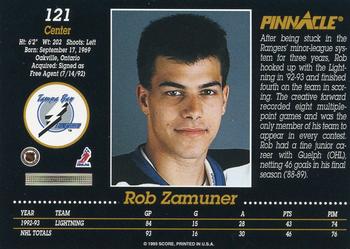 1993-94 Pinnacle #121 Rob Zamuner Back