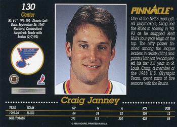 1993-94 Pinnacle #130 Craig Janney Back