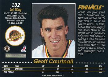 1993-94 Pinnacle #132 Geoff Courtnall Back