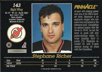 1993-94 Pinnacle #143 Stephane Richer Back