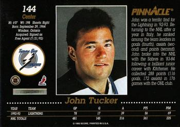 1993-94 Pinnacle #144 John Tucker Back