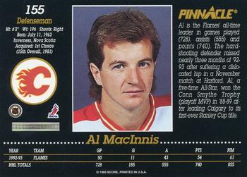 1993-94 Pinnacle #155 Al MacInnis Back