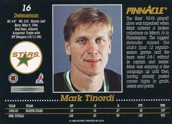 1993-94 Pinnacle #16 Mark Tinordi Back