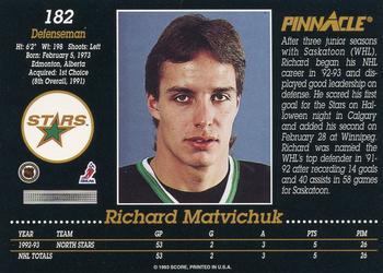 1993-94 Pinnacle #182 Richard Matvichuk Back