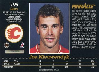 1993-94 Pinnacle #198 Joe Nieuwendyk Back