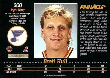 1993-94 Pinnacle #200 Brett Hull Back
