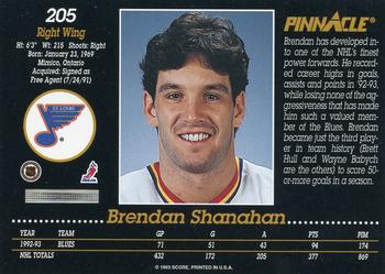 1993-94 Pinnacle #205 Brendan Shanahan Back