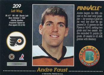1993-94 Pinnacle #209 Andre Faust Back