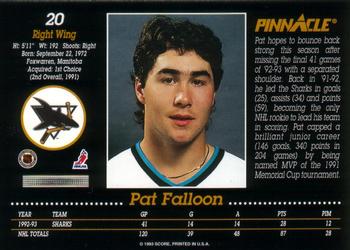 1993-94 Pinnacle #20 Pat Falloon Back