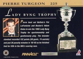 1993-94 Pinnacle #225 Pierre Turgeon Back