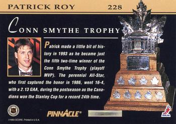 1993-94 Pinnacle #228 Patrick Roy Back