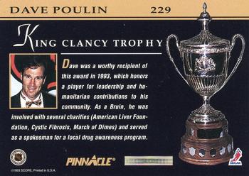 1993-94 Pinnacle #229 Dave Poulin Back