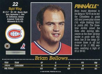 1993-94 Pinnacle #22 Brian Bellows Back