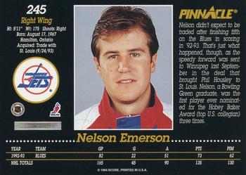 1993-94 Pinnacle #245 Nelson Emerson Back