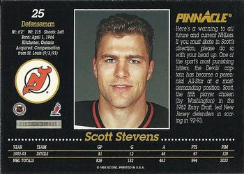 1993-94 Pinnacle #25 Scott Stevens Back