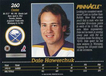 1993-94 Pinnacle #260 Dale Hawerchuk Back