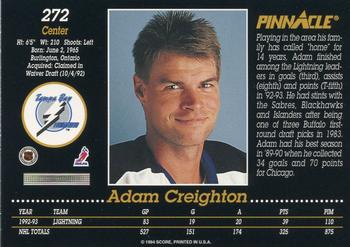 1993-94 Pinnacle #272 Adam Creighton Back