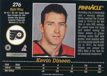 1993-94 Pinnacle #276 Kevin Dineen Back