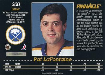 1993-94 Pinnacle #300 Pat LaFontaine Back