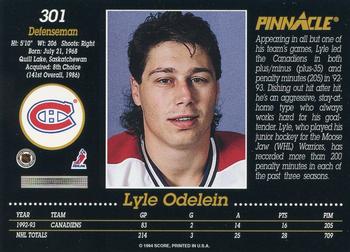 1993-94 Pinnacle #301 Lyle Odelein Back