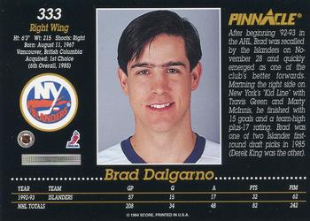 1993-94 Pinnacle #333 Brad Dalgarno Back