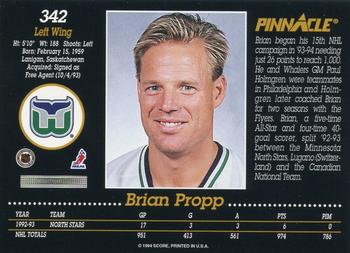 1993-94 Pinnacle #342 Brian Propp Back